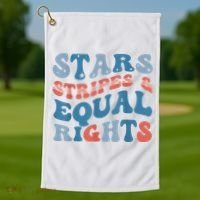 Stars Stripes And Equal Rights 4th Of July Womens Rights Golf Towel thumb 1