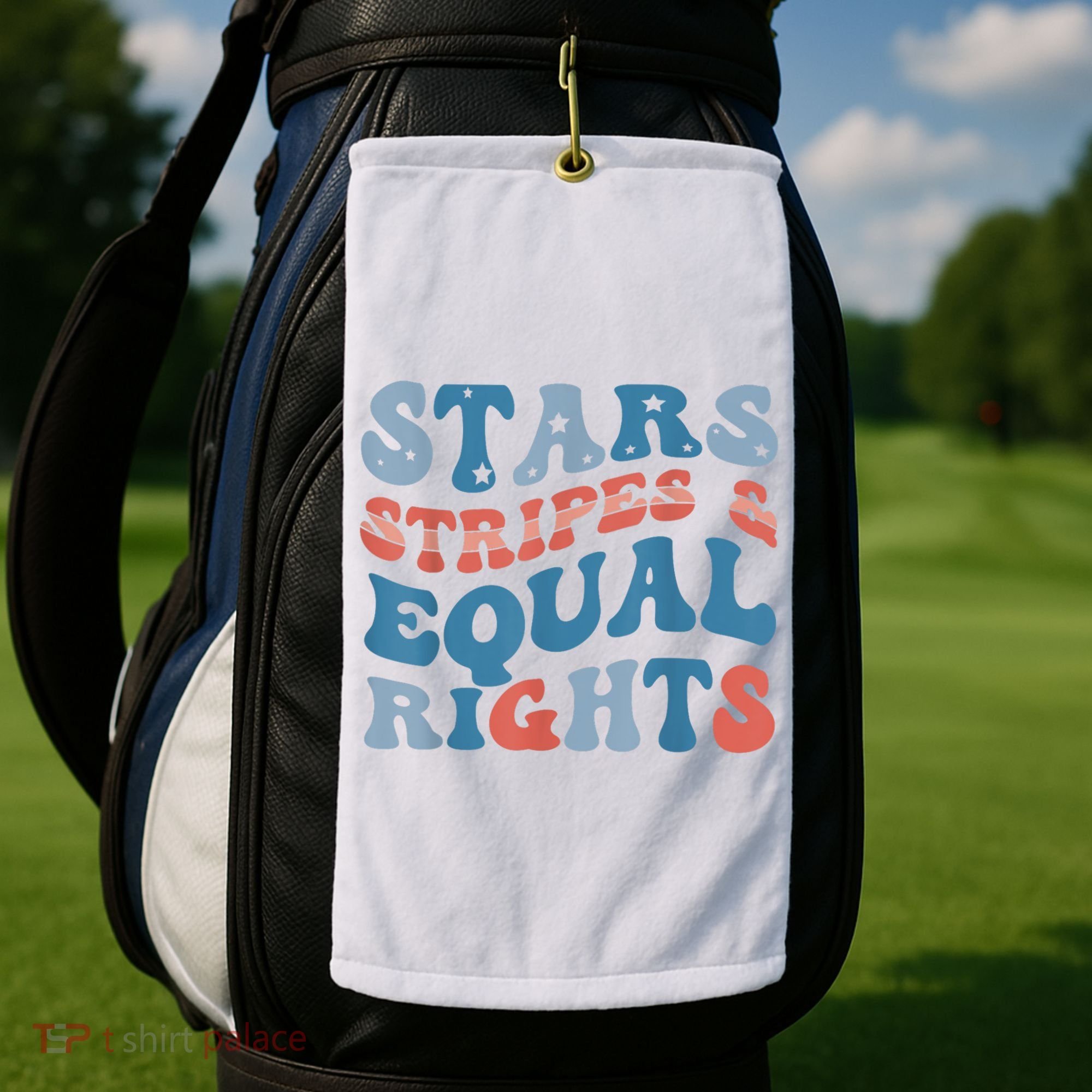 Stars Stripes And Equal Rights 4th Of July Womens Rights Golf Towel