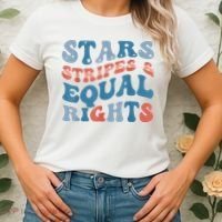 Stars Stripes And Equal Rights 4th Of July Womens Rights Women's T-Shirt thumb 2