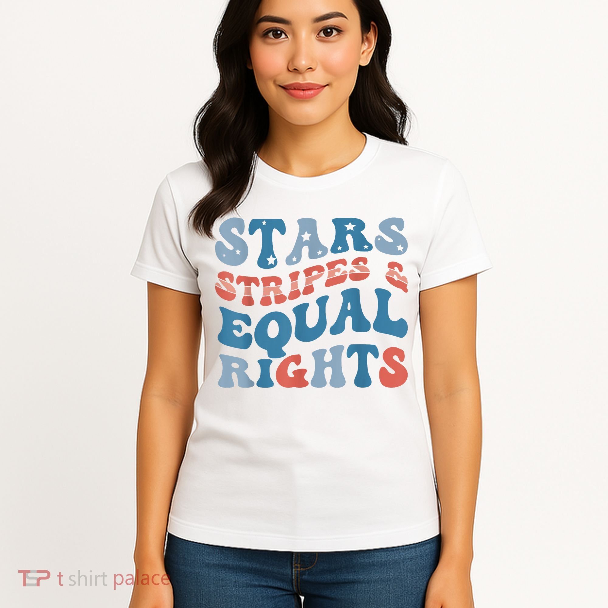 Stars Stripes And Equal Rights 4th Of July Womens Rights Women's T-Shirt