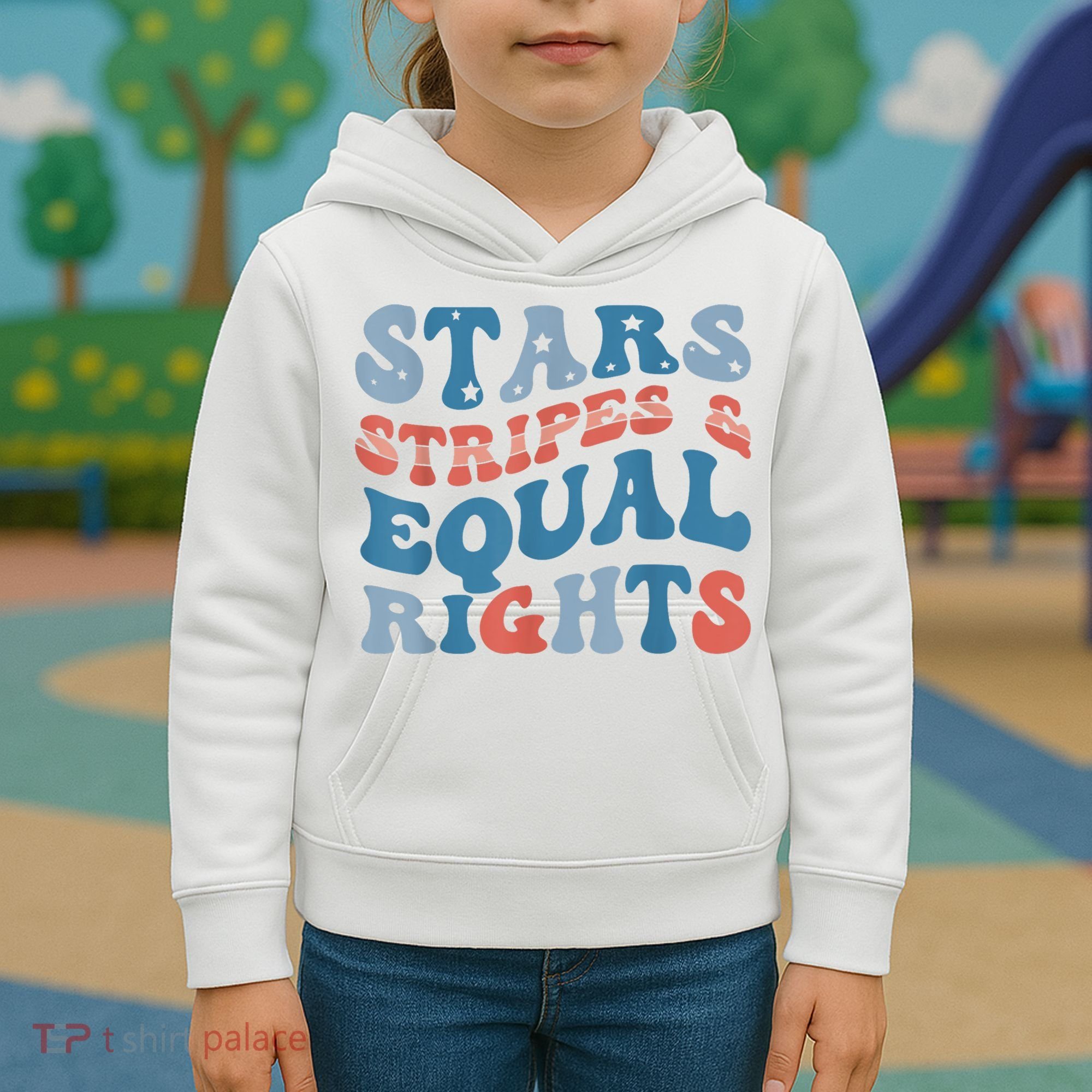 Stars Stripes And Equal Rights 4th Of July Womens Rights Kids Hoodie