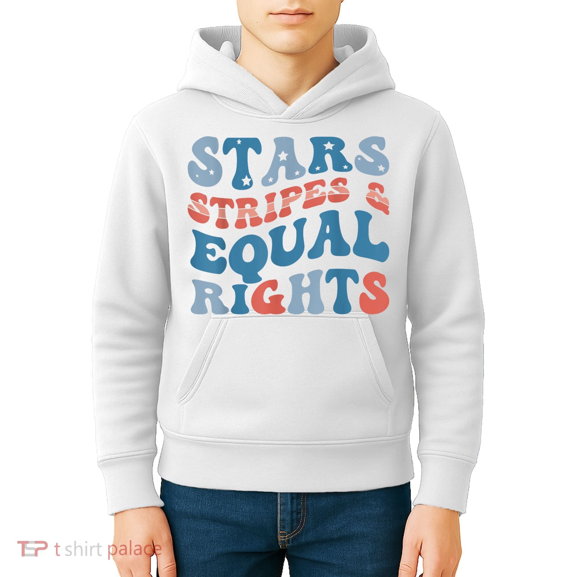 Stars Stripes And Equal Rights 4th Of July Womens Rights Kids Hoodie