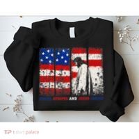 Stars Stripes And Jesus Christ Patriotic Sweatshirt thumb 2