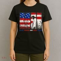 Stars Stripes And Jesus Christ Patriotic T-Shirt thumb 4