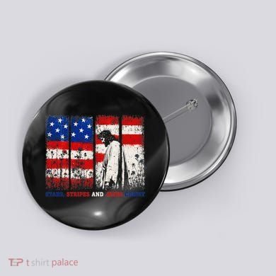 Stars Stripes And Jesus Christ Patriotic Button