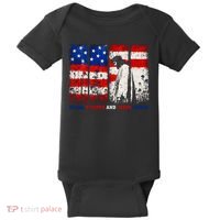 Stars Stripes And Jesus Christ Patriotic Baby Bodysuit thumb 0