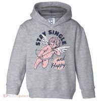 Stay Single And Happy Anti Valentines Day Cupid Toddler Hoodie thumb 0