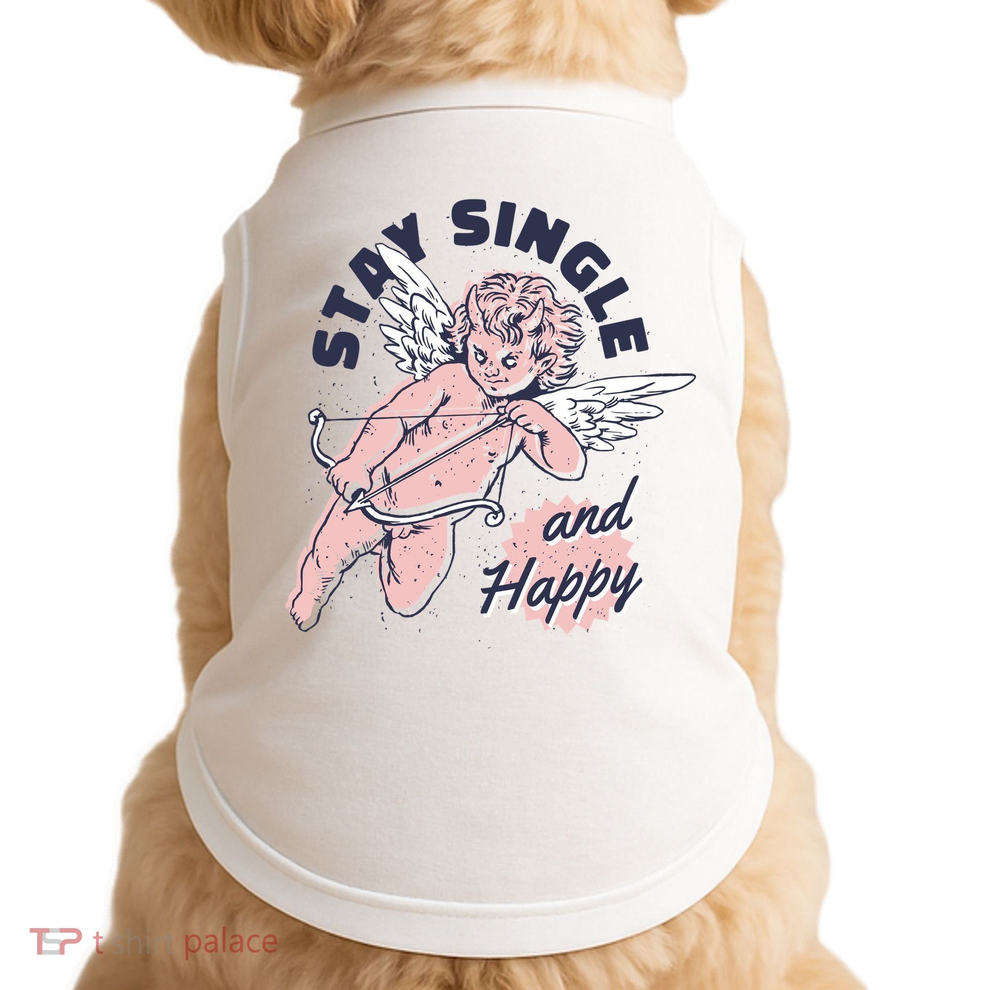 Stay Single And Happy Anti Valentines Day Cupid Doggie Tank