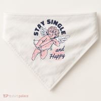 Stay Single And Happy Anti Valentines Day Cupid USA-Made Doggie Bandana thumb 0