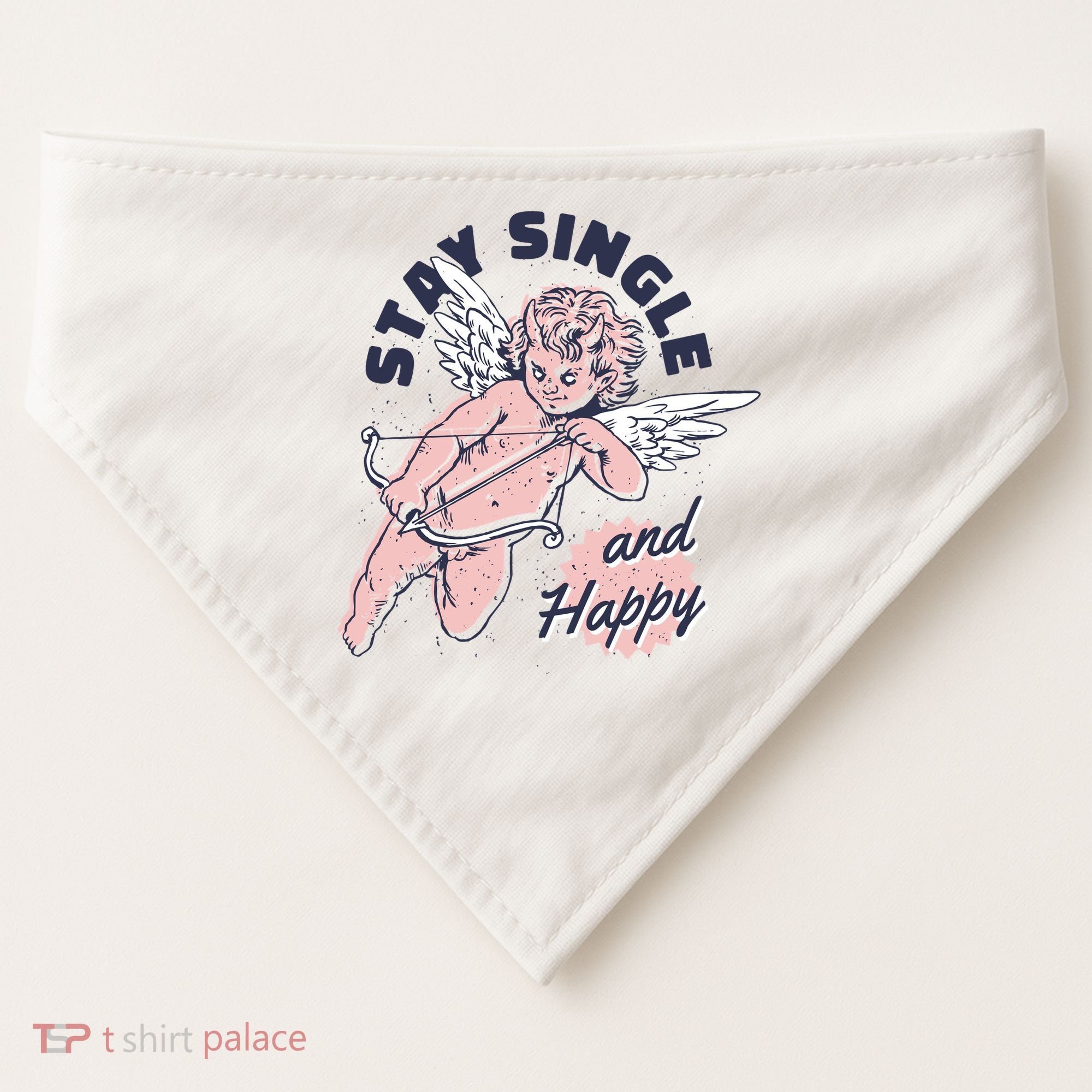 Stay Single And Happy Anti Valentines Day Cupid USA-Made Doggie Bandana