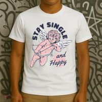 Stay Single And Happy Anti Valentines Day Cupid T-Shirt thumb 3