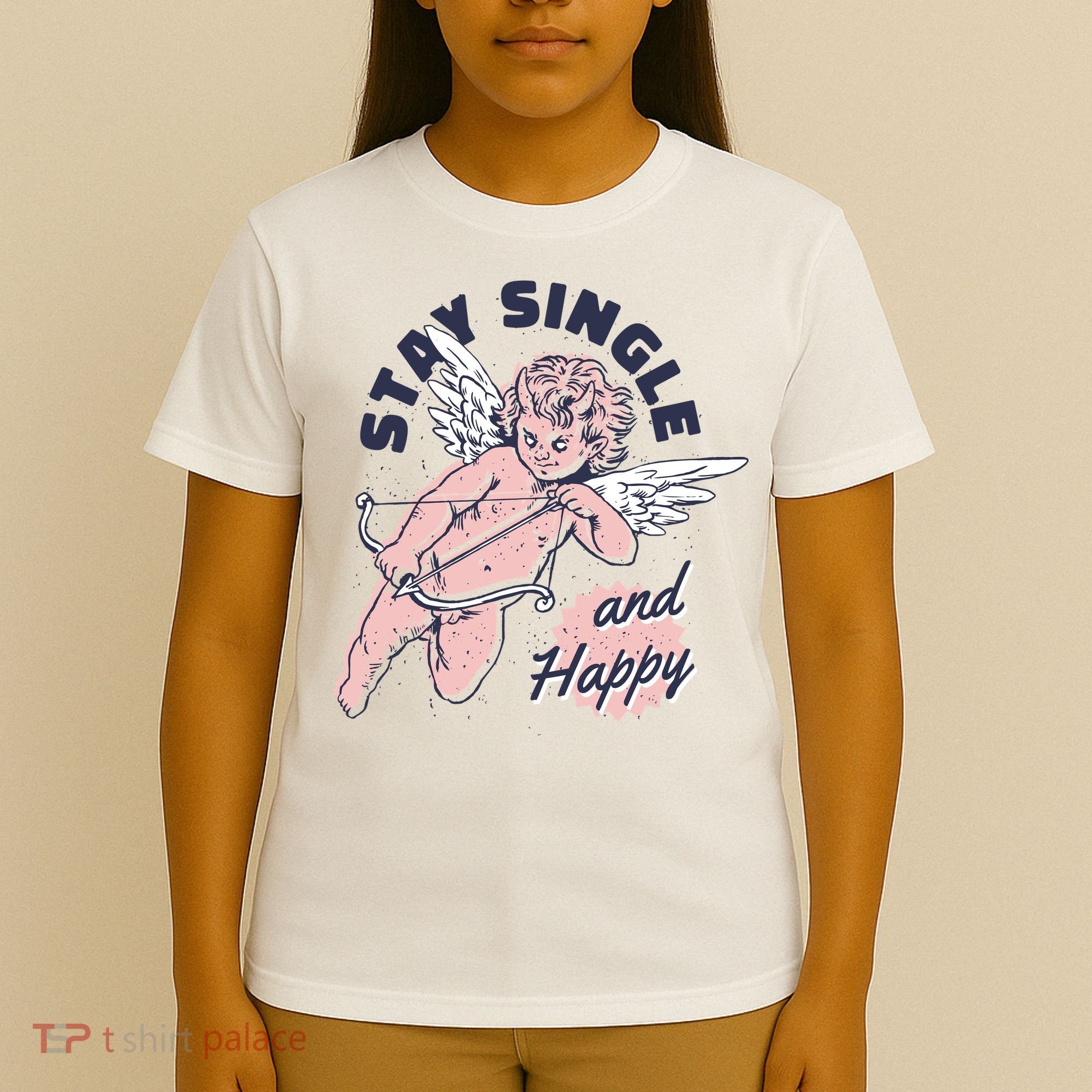 Stay Single And Happy Anti Valentines Day Cupid T-Shirt