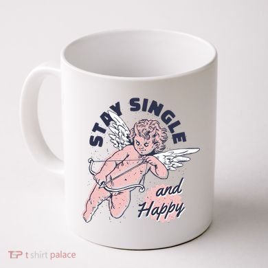 Stay Single And Happy Anti Valentines Day Cupid Coffee Mug