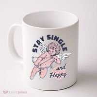 Stay Single And Happy Anti Valentines Day Cupid Coffee Mug thumb 0