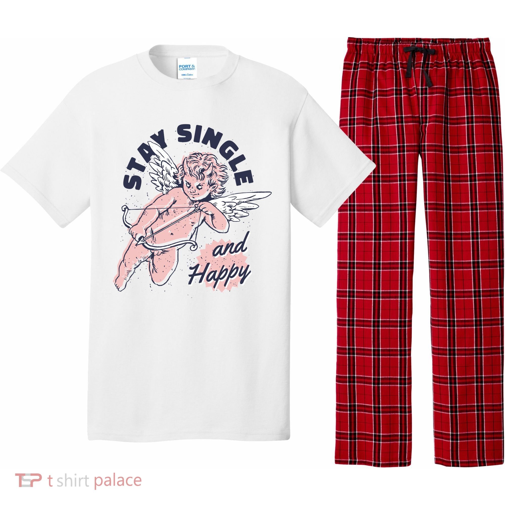 Stay Single And Happy Anti Valentines Day Cupid Pajama Set