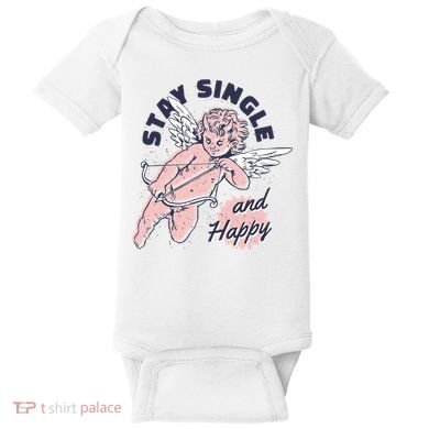 Stay Single And Happy Anti Valentines Day Cupid Baby Bodysuit
