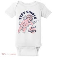 Stay Single And Happy Anti Valentines Day Cupid Baby Bodysuit thumb 0