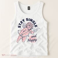 Stay Single And Happy Anti Valentines Day Cupid Tank Top thumb 2