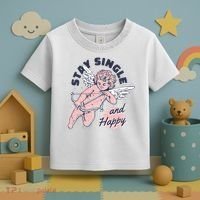 Stay Single And Happy Anti Valentines Day Cupid Toddler T-Shirt thumb 3