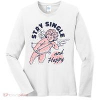 Stay Single And Happy Anti Valentines Day Cupid Women's Long Sleeve Shirt thumb 0