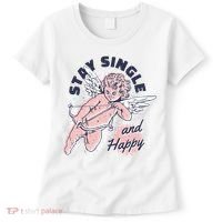 Stay Single And Happy Anti Valentines Day Cupid Women's T-Shirt thumb 0