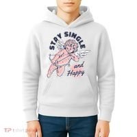 Stay Single And Happy Anti Valentines Day Cupid Kids Hoodie thumb 4