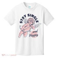 Stay Single And Happy Anti Valentines Day Cupid Kids T-Shirt thumb 0