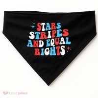 Stars Stripes And Equal Rights 4th Of July Wo's Rights USA-Made Doggie Bandana thumb 0