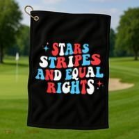 Stars Stripes And Equal Rights 4th Of July Wo's Rights Golf Towel thumb 1