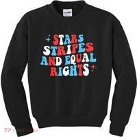Stars Stripes And Equal Rights 4th Of July Wo's Rights Kids Sweatshirt thumb 0