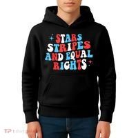 Stars Stripes And Equal Rights 4th Of July Wo's Rights Kids Hoodie thumb 4
