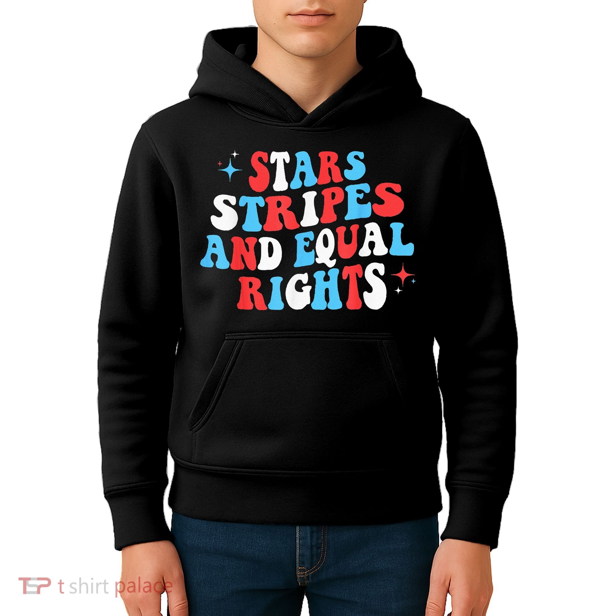 Stars Stripes And Equal Rights 4th Of July Wo's Rights Kids Hoodie