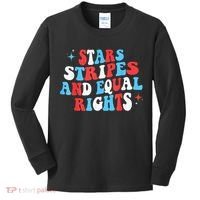 Stars Stripes And Equal Rights 4th Of July Wo's Rights Kids Long Sleeve Shirt thumb 0