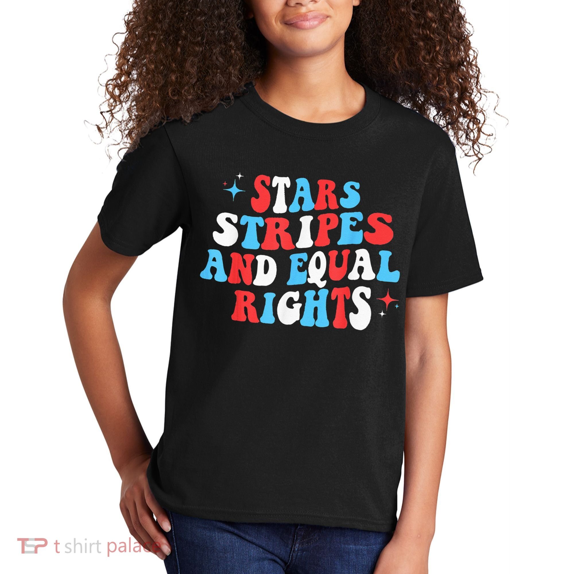 Stars Stripes And Equal Rights 4th Of July Wo's Rights Kids T-Shirt
