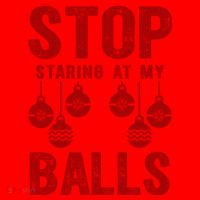 Stop Staring At My Balls Funny Xmas Christmas Ornaments Santa Hat thumb 1