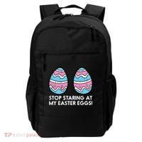 Stop Staring At My Easter Eggs Humor Joke Backpack thumb 0