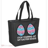 Stop Staring At My Easter Eggs Humor Joke Tote Bag thumb 2