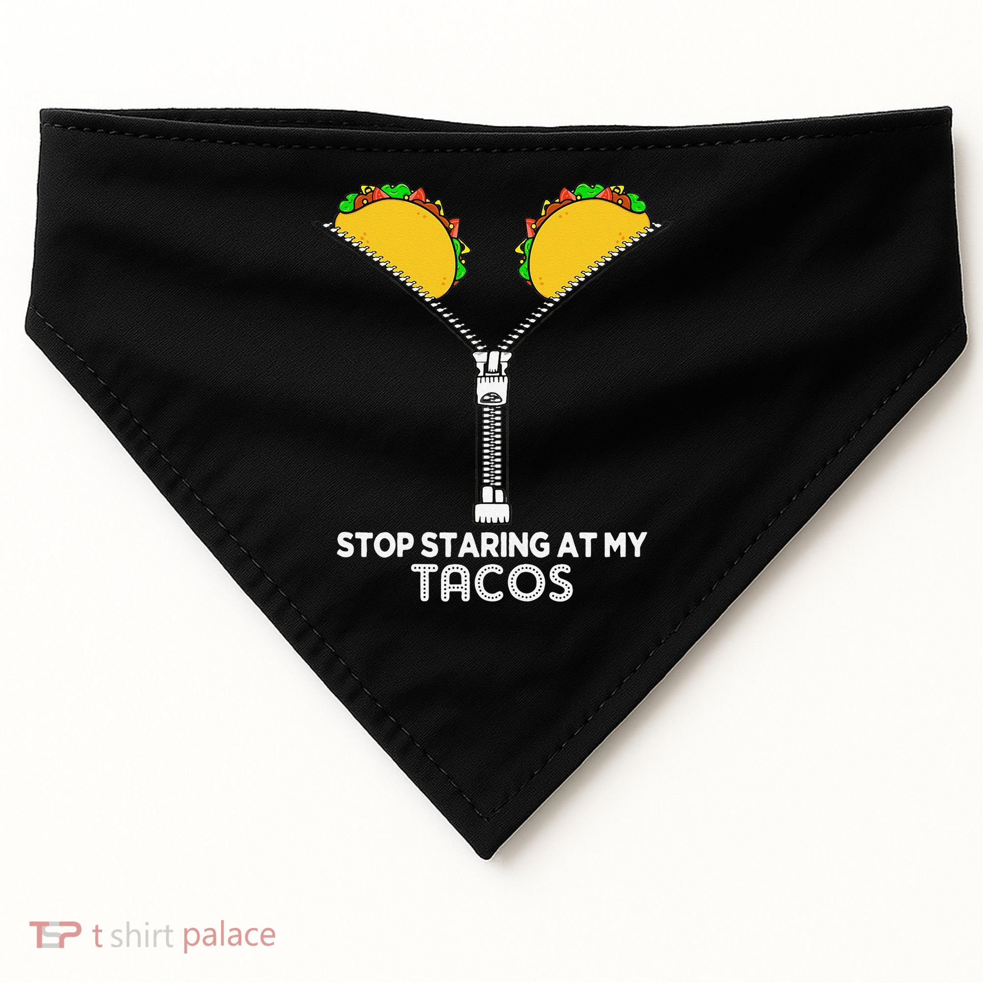 Stop Staring At My Tacos Mexican Cinco De Mayo USA-Made Doggie Bandana
