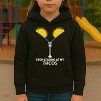 Stop Staring At My Tacos Mexican Cinco De Mayo Kids Hoodie thumb 3
