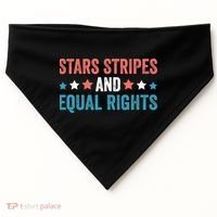 Stars Stripes And Equal Rights 4th Of July USA-Made Doggie Bandana thumb 0