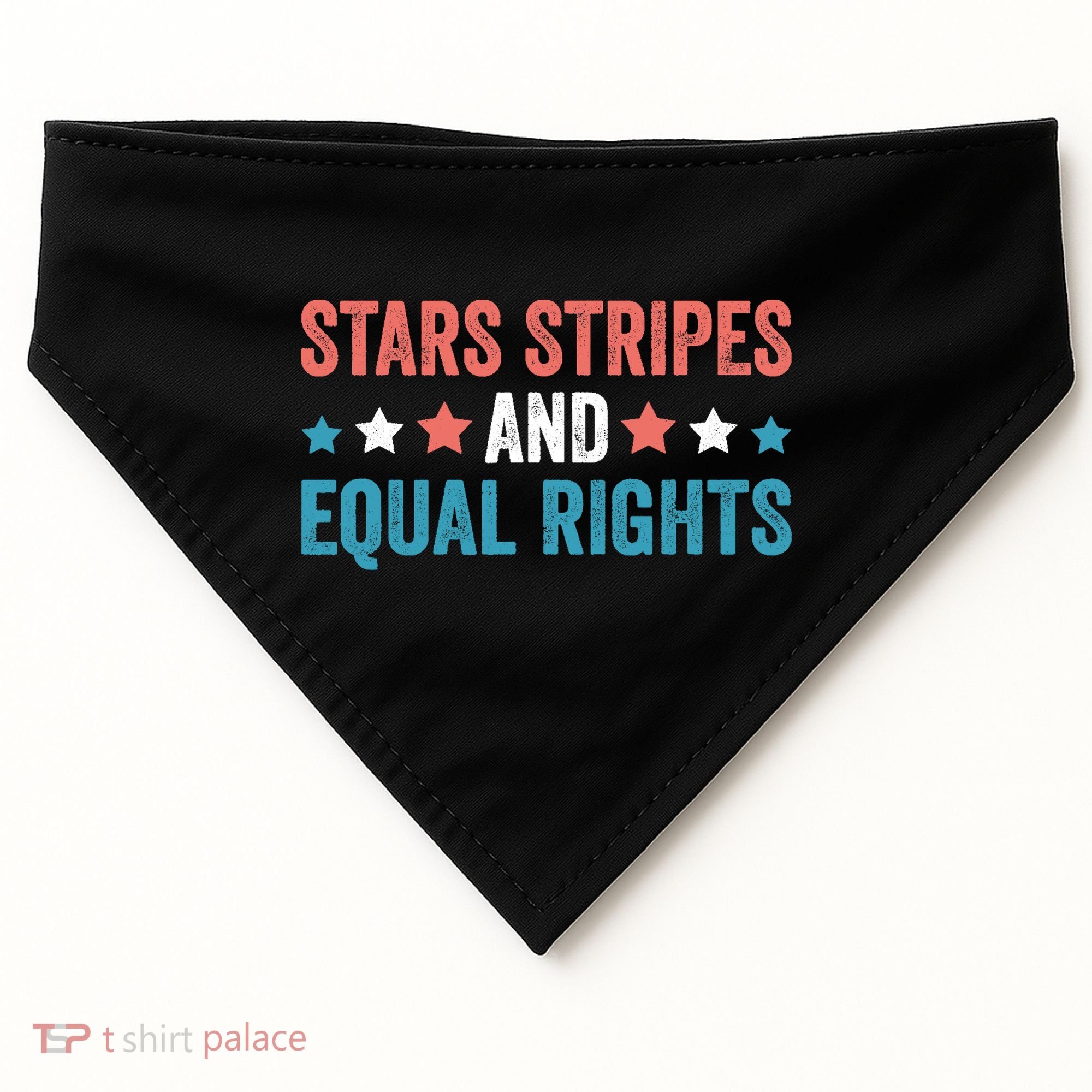 Stars Stripes And Equal Rights 4th Of July USA-Made Doggie Bandana