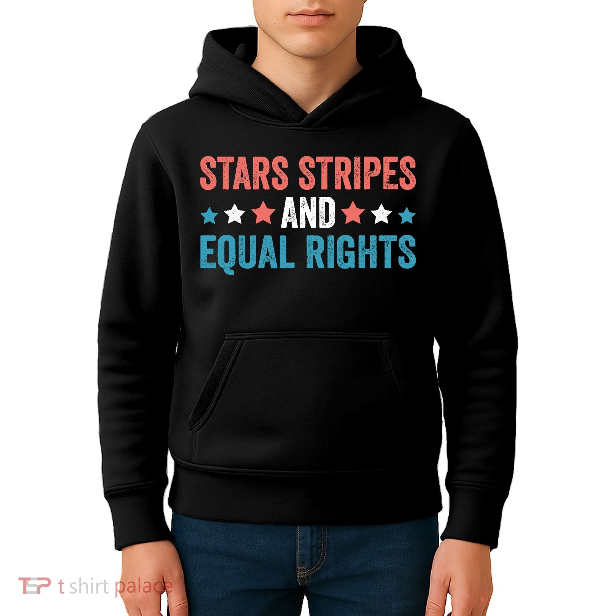 Stars Stripes And Equal Rights 4th Of July Kids Hoodie