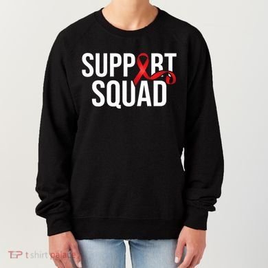 Support Squad Aids Support Hiv Awareness Red Ribbon Women's Sweatshirt
