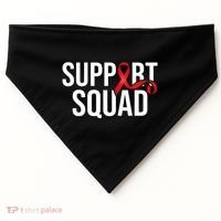 Support Squad Aids Support Hiv Awareness Red Ribbon USA-Made Doggie Bandana thumb 0