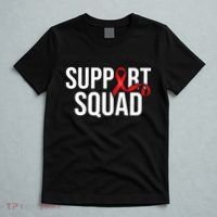 Support Squad Aids Support Hiv Awareness Red Ribbon T-Shirt thumb 5
