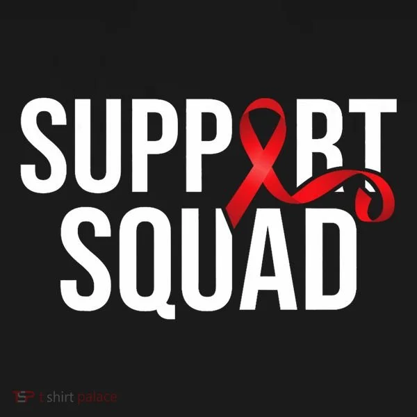 Support Squad Aids Support Hiv Awareness Red Ribbon Bucket Hat