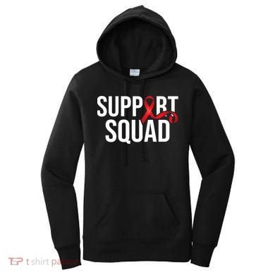 Support Squad Aids Support Hiv Awareness Red Ribbon Women's Hoodie