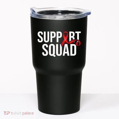 Support Squad Aids Support Hiv Awareness Red Ribbon Tumbler