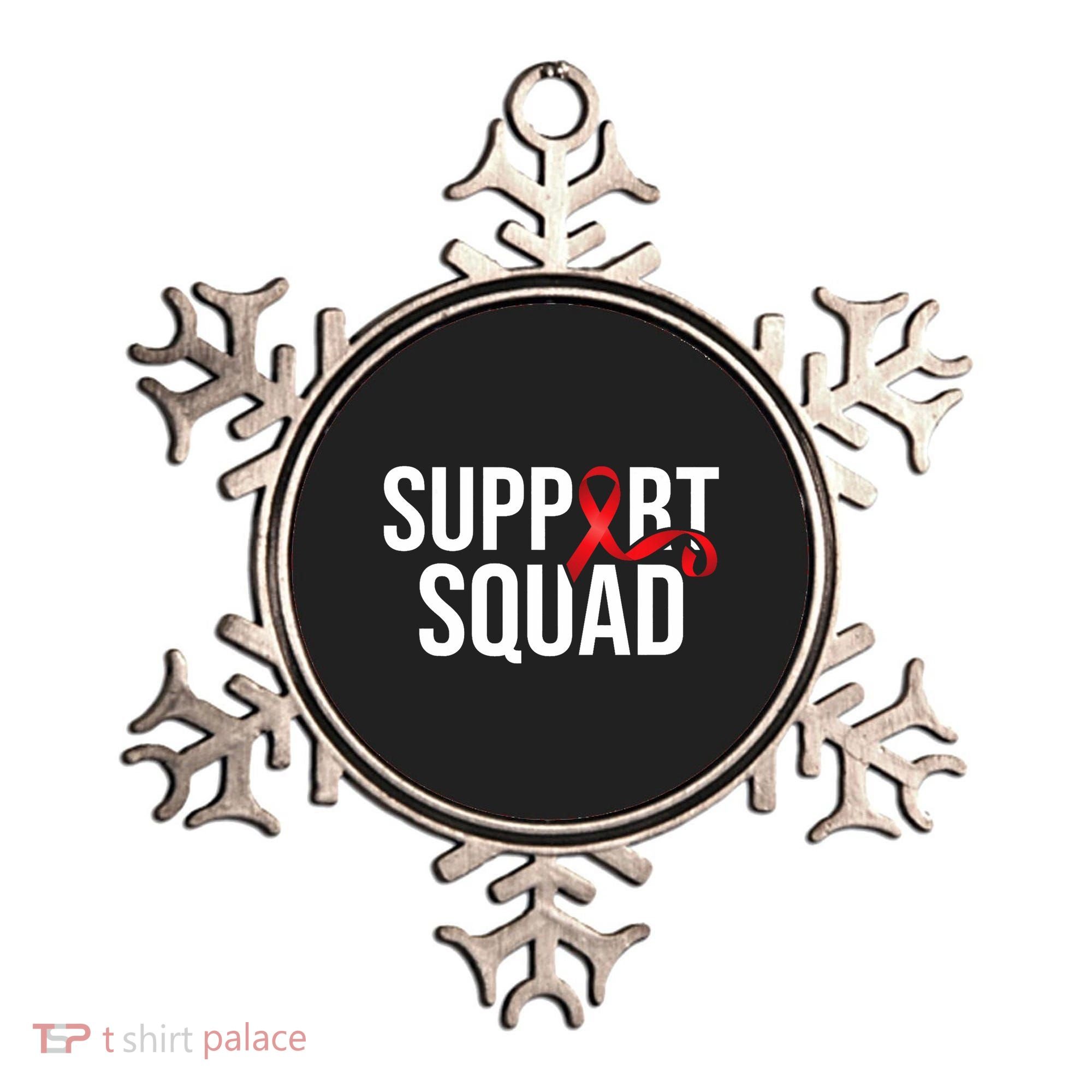 Support Squad Aids Support Hiv Awareness Red Ribbon Ornament