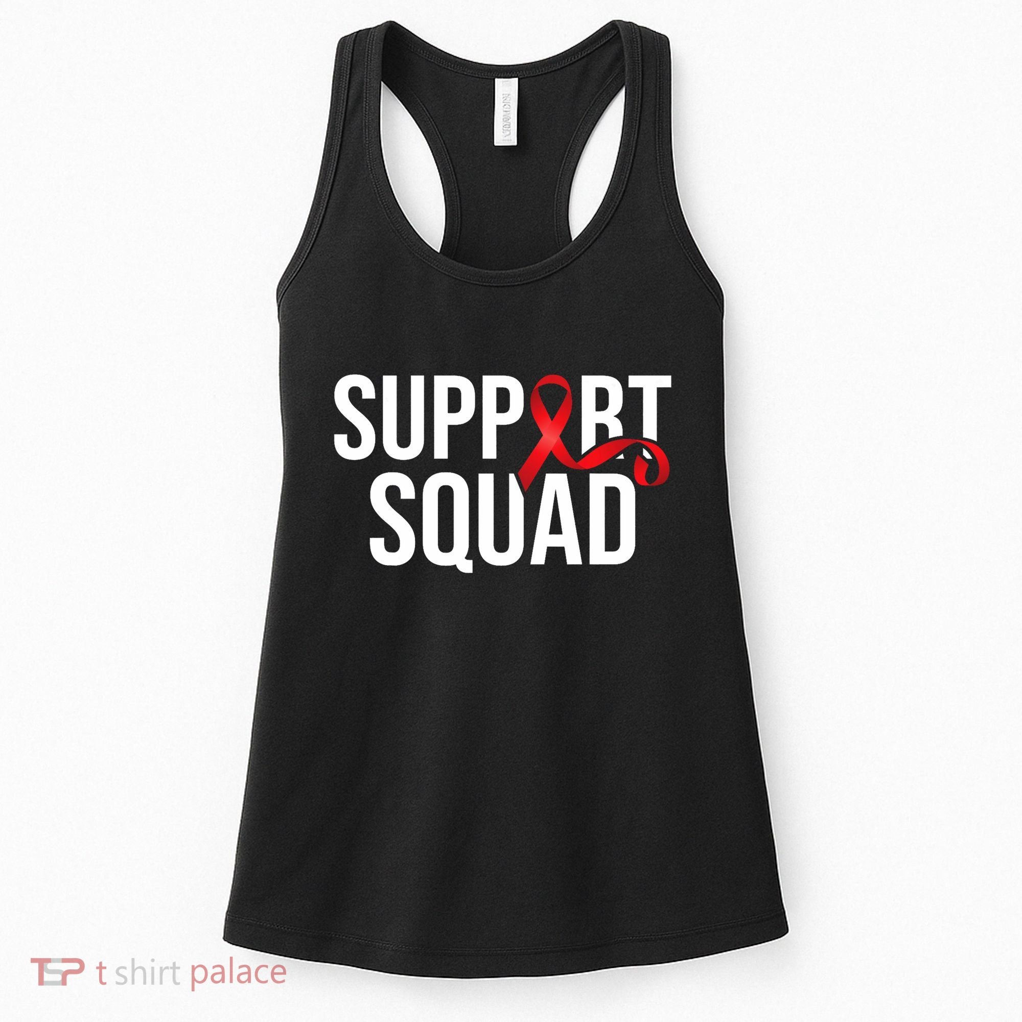Support Squad Aids Support Hiv Awareness Red Ribbon Women's Tank Top